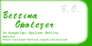 bettina opolczer business card